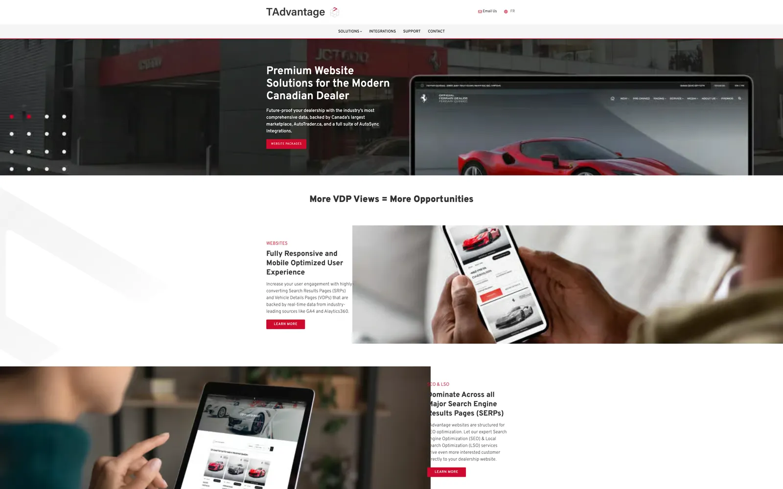 tadvantage.ca, the platform's product site, above the fold
